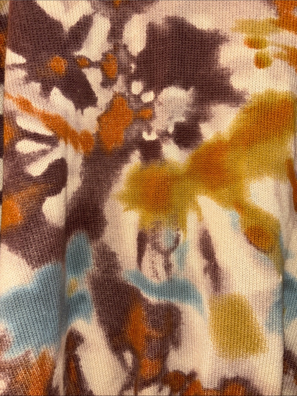 Natural Life Tie-Dye Crewneck Sweater in Cream, Blue & Brown S/M EUC - Picture 2 of 6